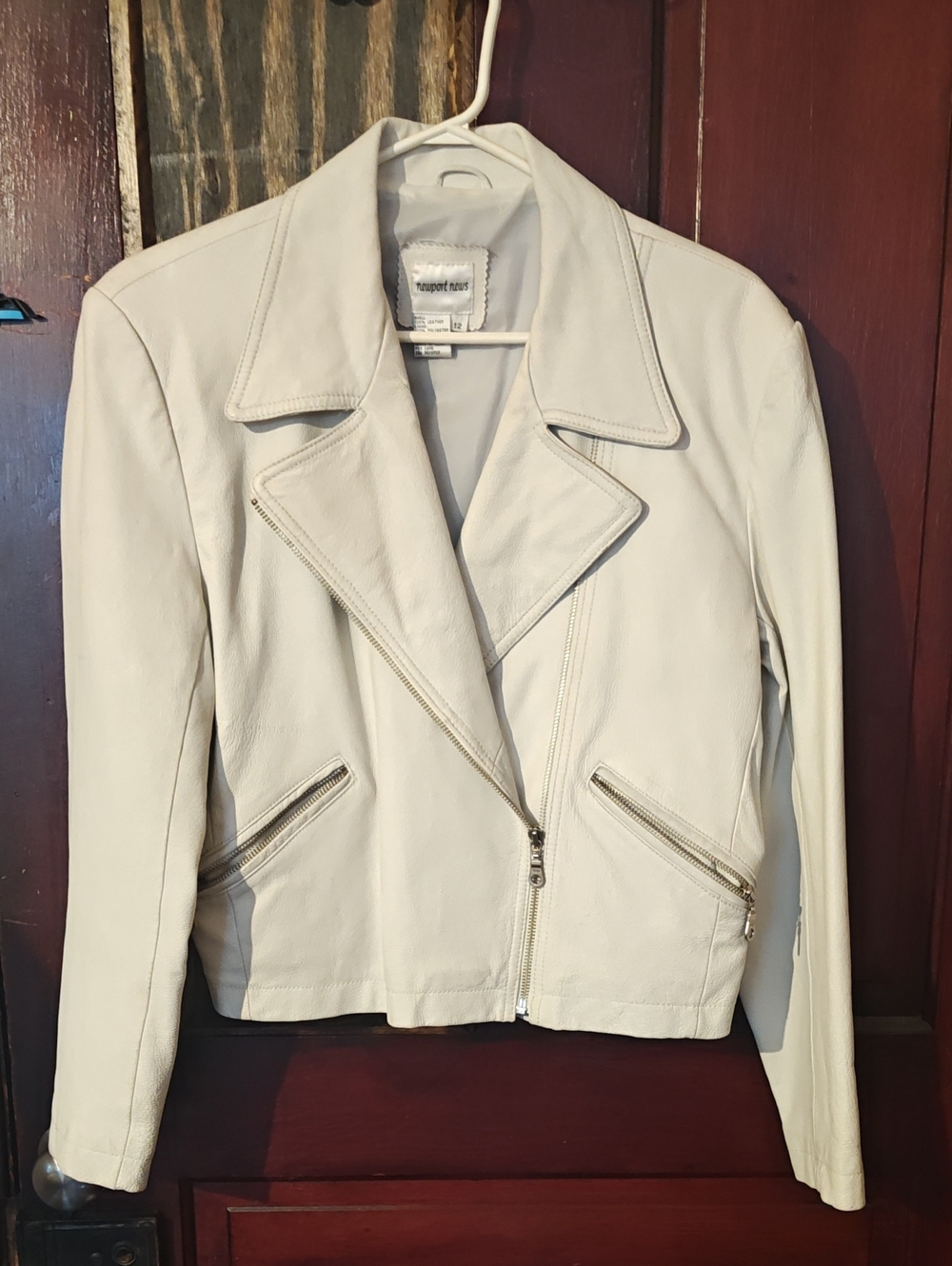 Newport News White Leather Jacket